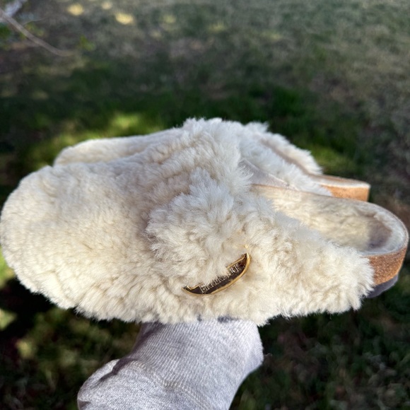 Birkenstock Boston Big Buckle Shearling - Teddy‎ Eggshell 39 EU, 8 US Women’s - Picture 4 of 12